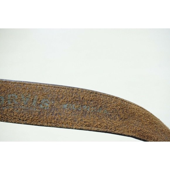 Orvis Brown Leather Metal Buckle Mens Belt Sz 42 M - Picture 4 of 4